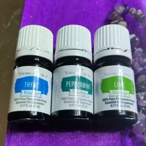 Young Living Essential Oils Thyme, Peppermint, Lime 5 ml bundle
